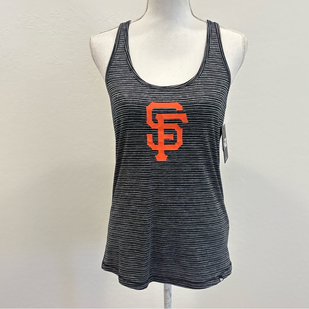 Women’s New Era Black White San Francisco Giants MLB Racerback Tank Top Small